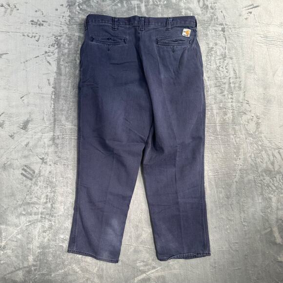 Carhartt FR Men's Straight Pants 36x30 Dark Blue Work Pants Flame Resistant - Picture 2 of 9
